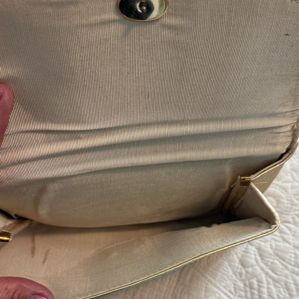 Vintage metallic Gold Clutch evening bag prom✨ - Picture 3 of 6